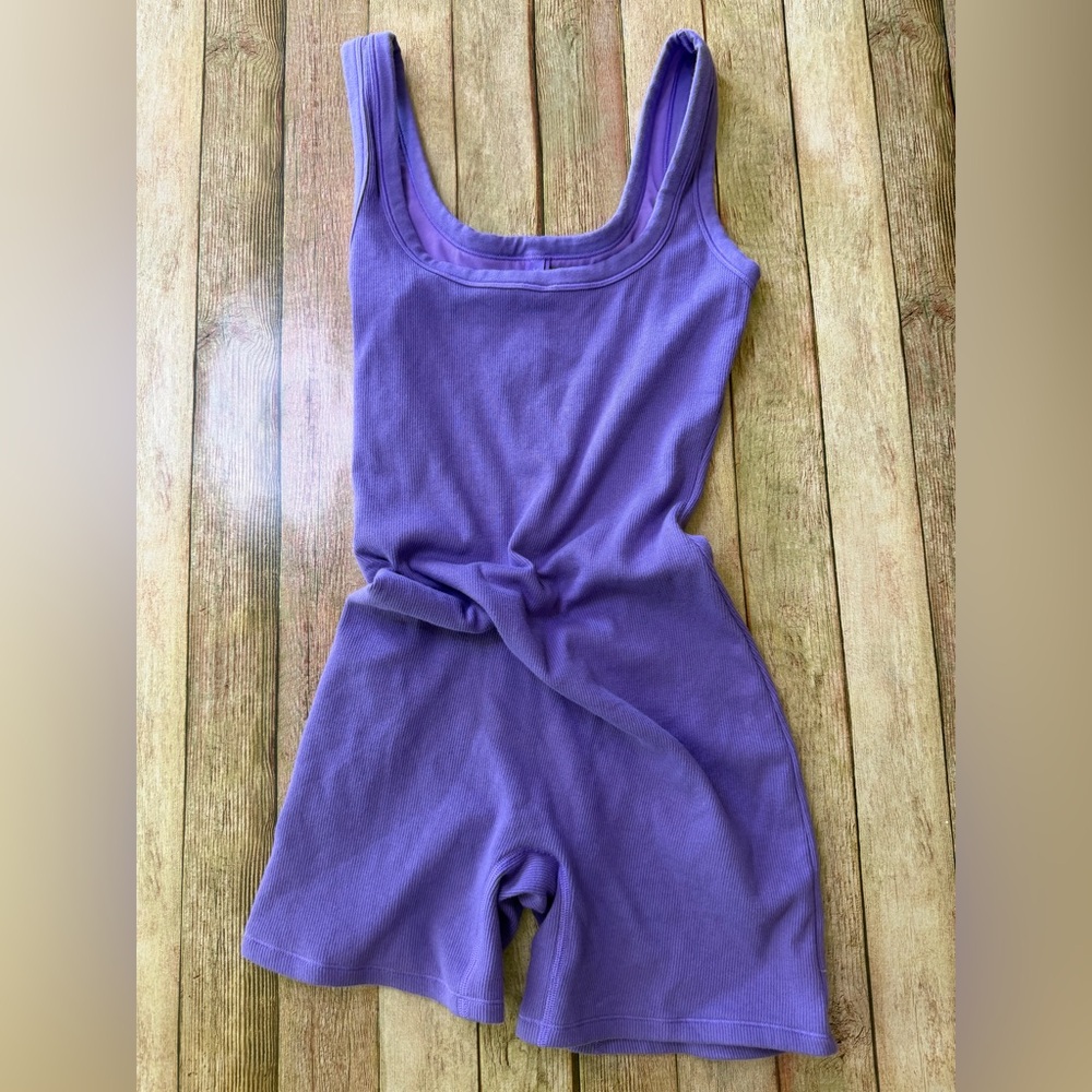 Skims Purple Sleeveless One-Piece Romper
